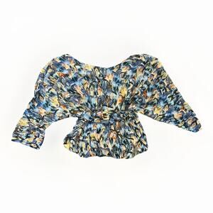 Liverpool Women’s Size Large Multicolor Floral One-Shoulder Ruched Blouse Top